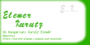elemer kurutz business card